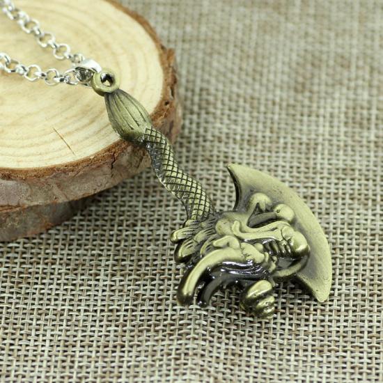 Gothic elf demon ax Crime Necklace