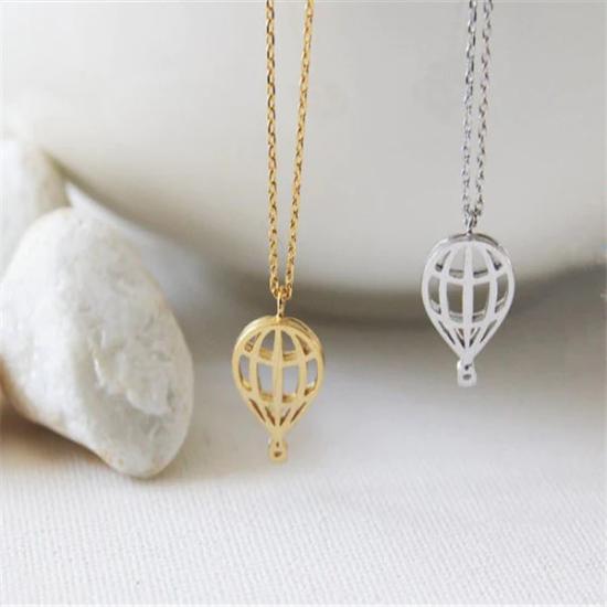 Air Balloon Gold Necklace Minimalist Necklace/