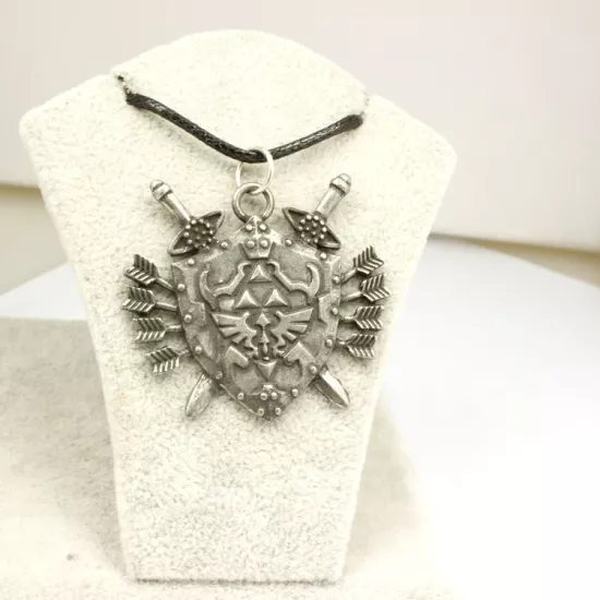 The Legend of Zelda Antique Silver Shield Necklace/