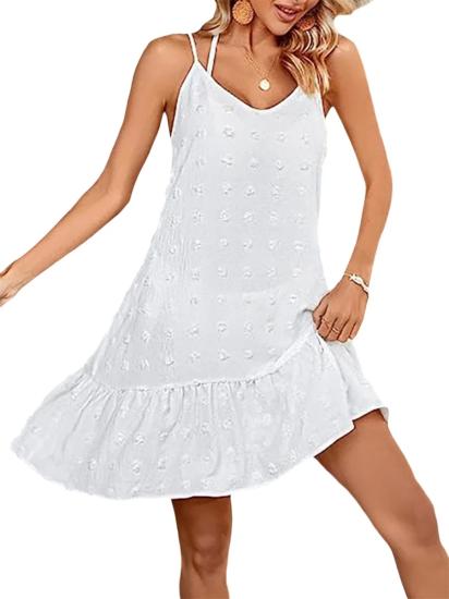White Chiffon Jacquard Dress  
