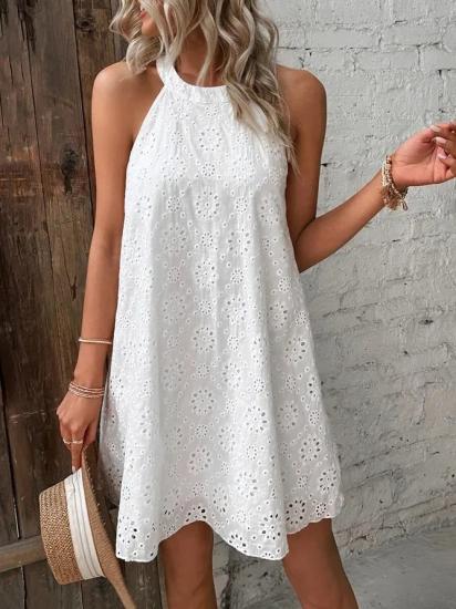 White Elegant Mini Summer Dress