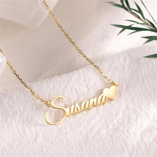 Personalized Hard Heart Name Necklace/