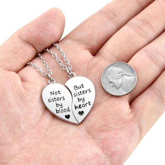 2 Pcs Best Friends Puzzle Necklace Set