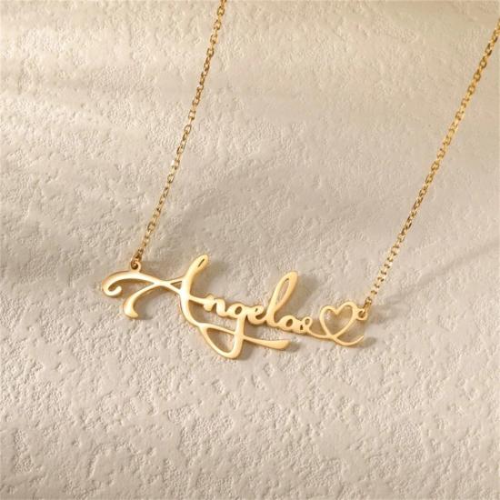 Personalized Heart Signature Chain Name Necklace