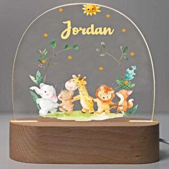 Custom Happy Friends Baby Name Night Lamp    