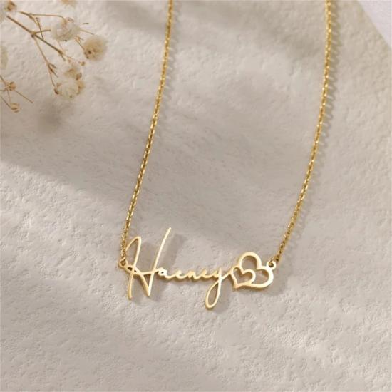  Personalized Heart in Heart Chain Name Necklace