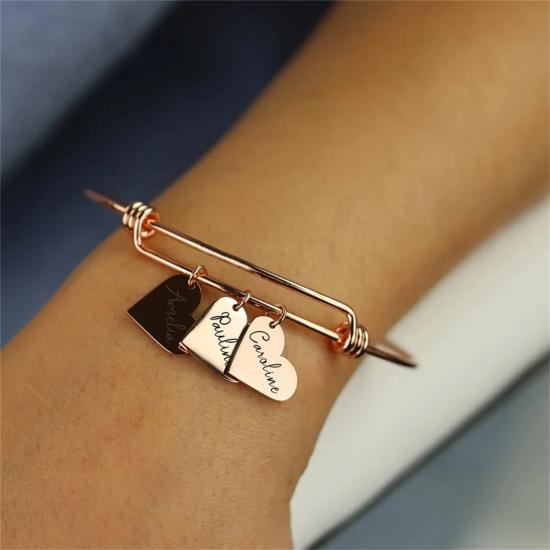 Customized Hand Engraved Name Bracelet Mothers Day Gift/