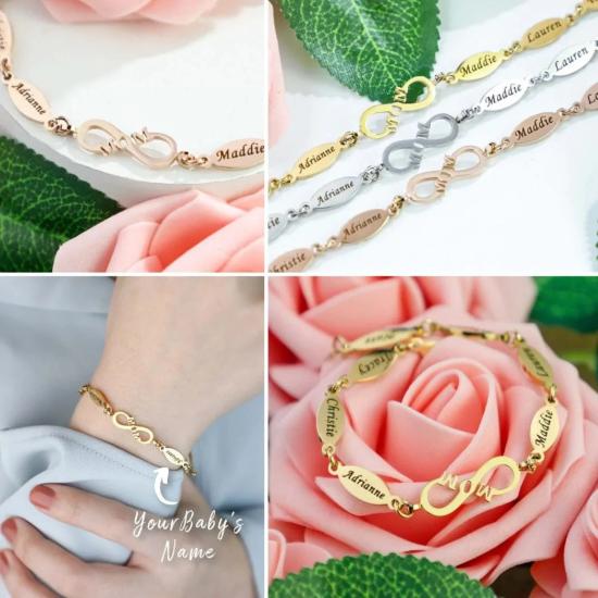 Personalized Mom infinite Love Bracelet With Kids/