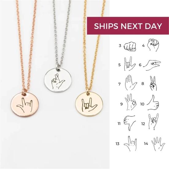 Personalized Sign Language Necklace