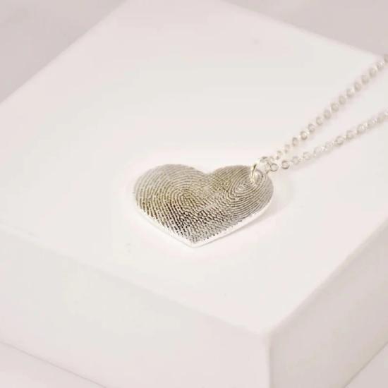 Custom Heart Fingerprint Necklace