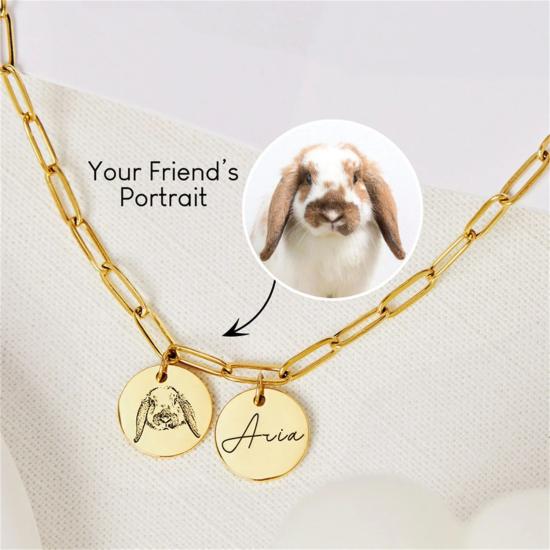 Custom Dog Portrait Necklace