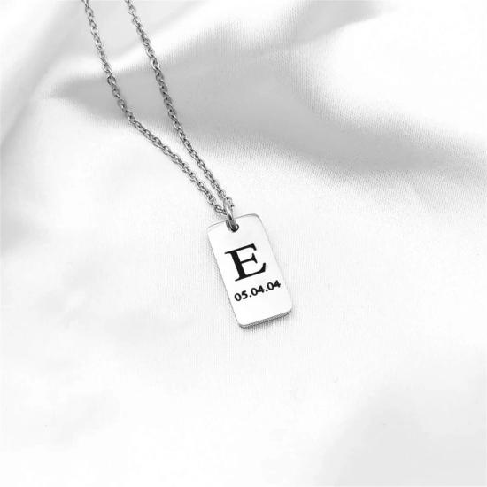 Custom Initial Date Plate Necklace