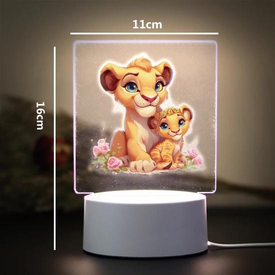 Lion Mom and baby Children Bedroom Decor 3D Lamp