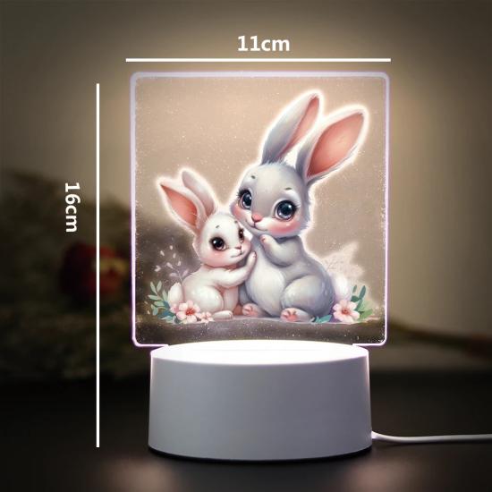 Rabbit Mom and baby Children Bedroom Decor 3D Lamp /