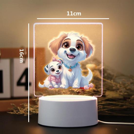 Dog Mom and baby Children Bedroom Decor 3D Lamp 