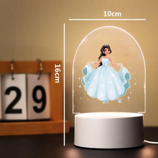 Blue  Princess Children Bedroom Decor 3D Lamp /