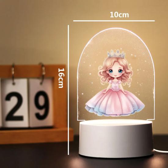 Pink Princess Children Bedroom Decor 3D Lamp  