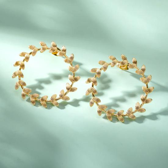 Boho Gold Platinium Color Hoop Earrings/