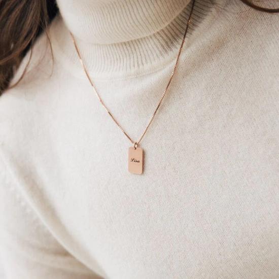 Dainty Name Tag Necklace,Minimalist Name Necklace/