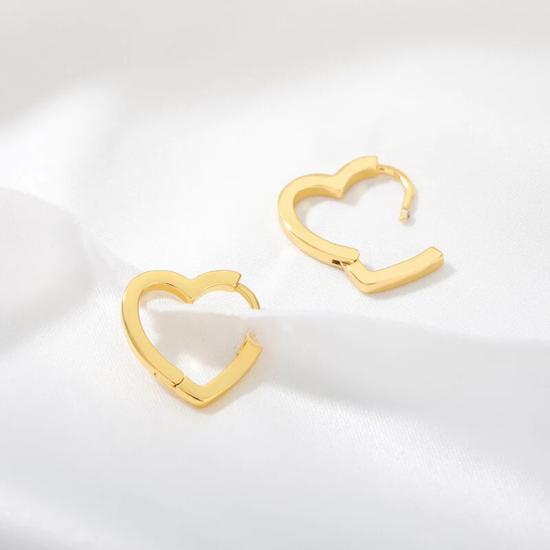 Gold Color Heart Stud Earrings