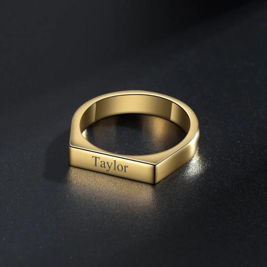 Personalized Engraved Name Stainless Steel Ring