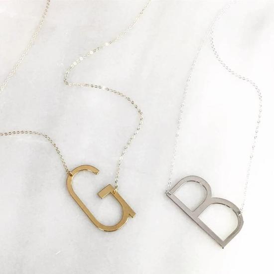 Initial Large Personalized Letter Choker Necklace/