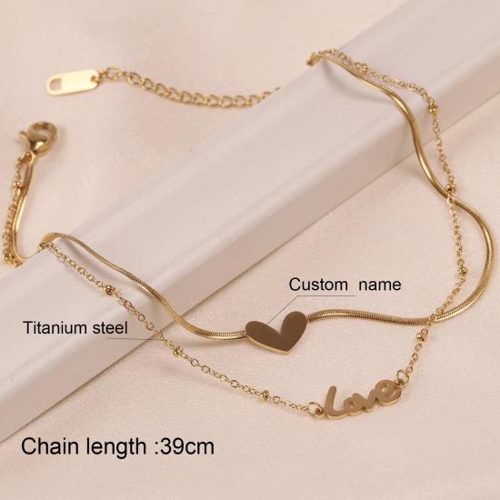 Custom Love Chain Anklet Bracelet