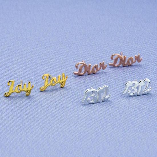 Dainty Custom Name Earrings For Women