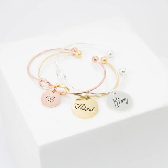 Personalized Gift Knot Initial Handwriting Charm Bracelet