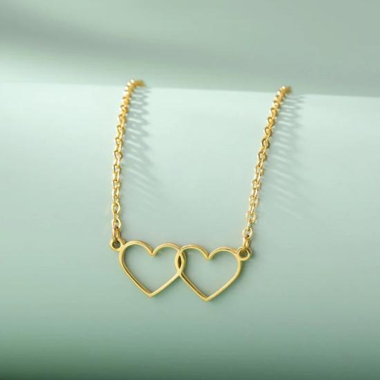 Dainty Double Heart Choker Necklace