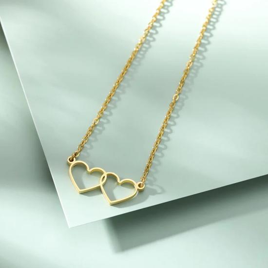 Dainty Double Heart Choker Necklace