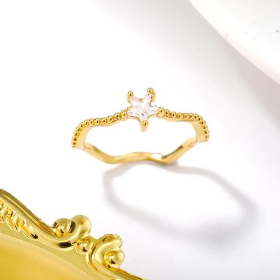 Vintage Star Crystal Ring For Women Bohemian Wedding Accessories Bride Bridesmaid Gifts Exquisite Jewelry