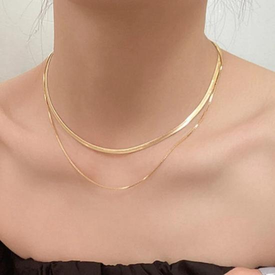 Dainty 18K Gold Filled Choker Layered Necklace