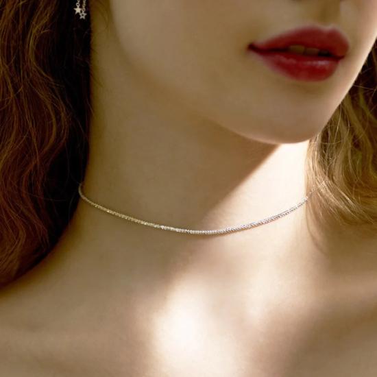 Tiny Silver Choker Necklace