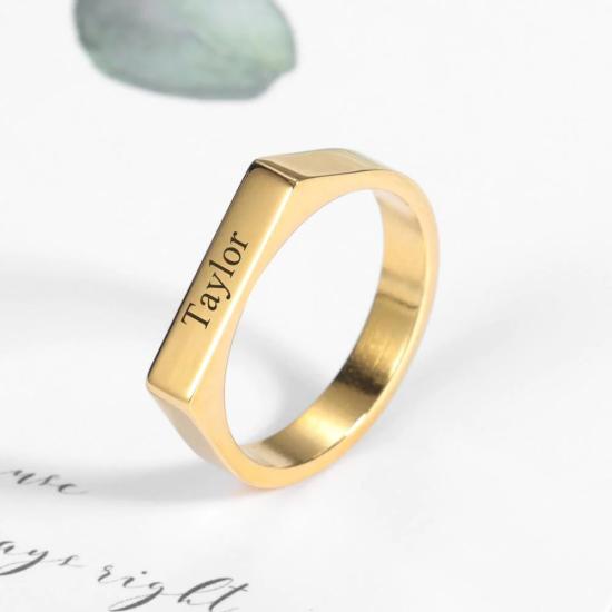 Personalized Engraved Name Stainless Steel Ring
