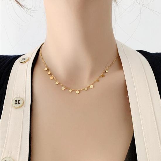 Dainty 18K Gold Plated Coin Choker Necklace/