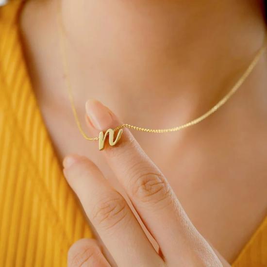 Cute Initial Letter Necklace/