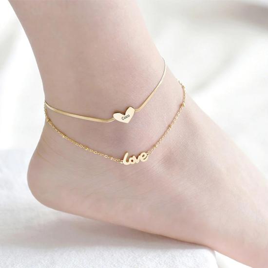 Custom Love Chain Anklet Bracelet