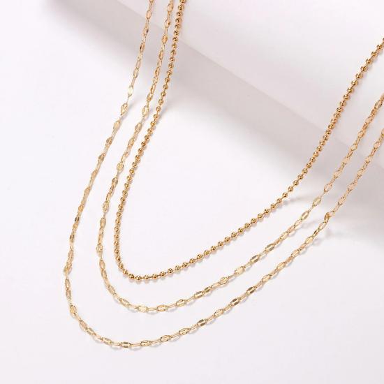 Triple Layered Gold Chain Choker Necklace