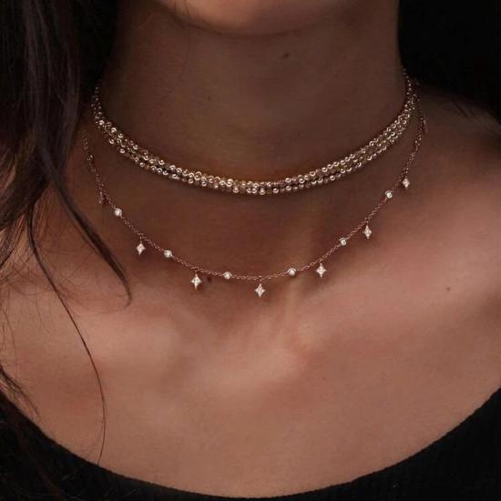 Crystal Multi-layered Choker Necklaces