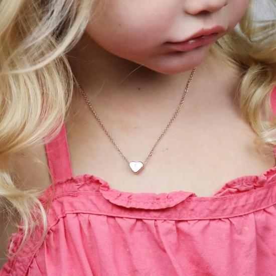 Initial Necklace stainless steel Heart Necklace,Gifts for Kids