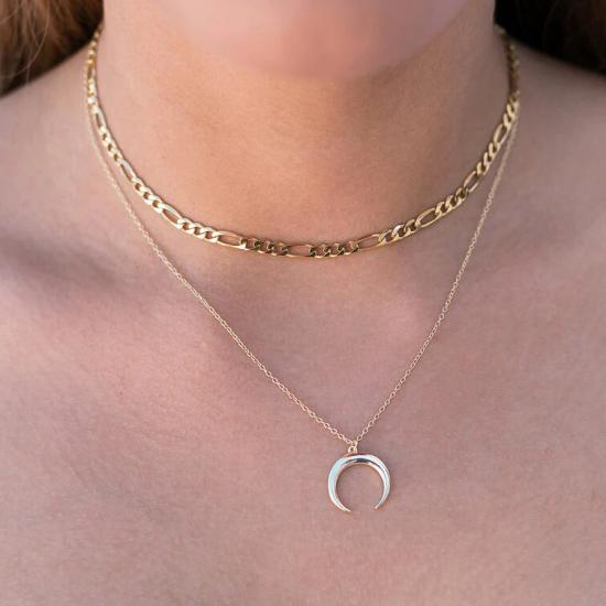 Figaro choker, Chain figaro, Chain choker, Figaro necklace, Silver choker, Short necklace, Minimalist choker, Trendy choker, Boho jewelry