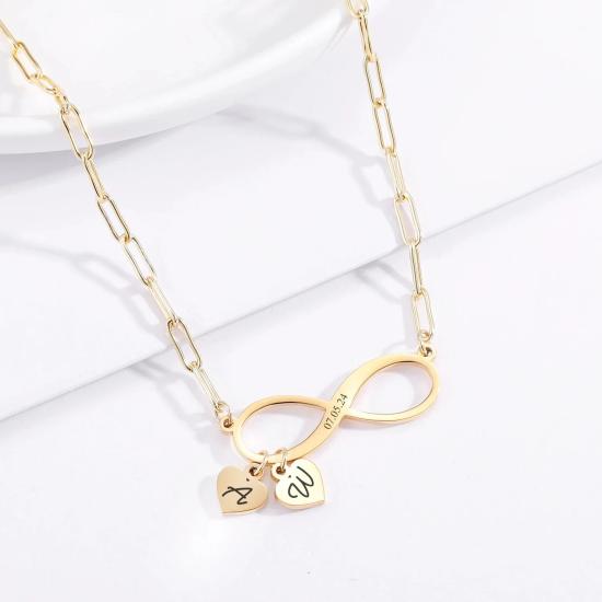 Personalized Infinity Hearts Necklace