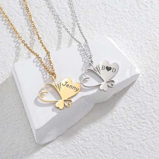 Personalized Engraved Lovely Hearts Necklace