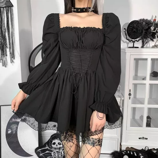 Gothic Puff Sleeves Lolita Dress