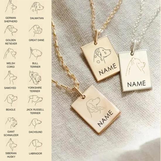 Custom Dog Charm Gift Name Necklace/