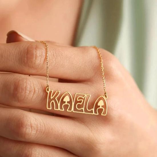 Custom Hollow Name Necklace