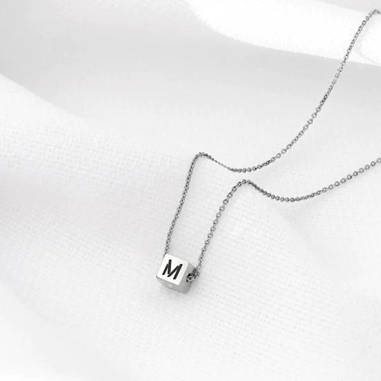 Custom A-Z 26 Letter Initials Cube Necklace/