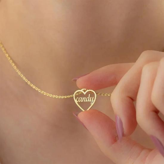 Custom Heart Name Necklace/