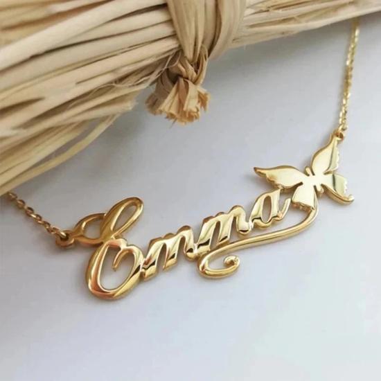 Personalized Name Butterfly Necklace